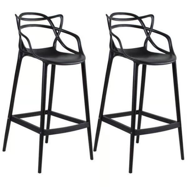 Kit C|2banqueta Baixa Masters Allegra - 66 Cm - Preto